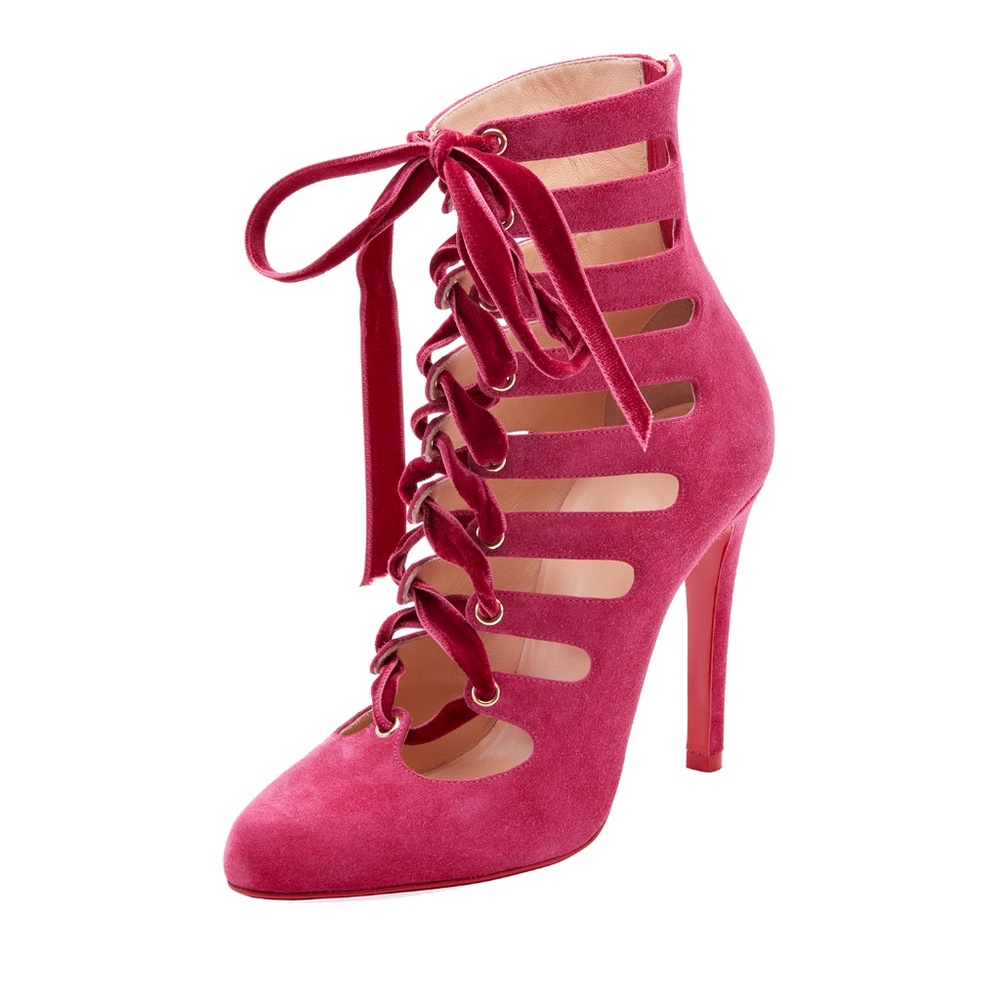 Christian Louboutin Spinetita Cutout Laced Suede